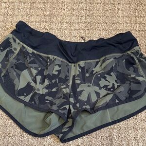 Lululemon Athletica Black and Green Athletic Shorts